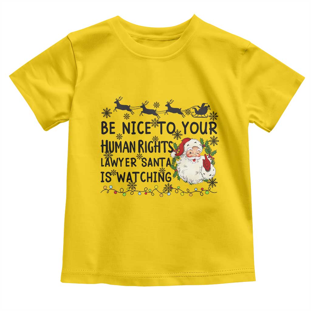 Funny Human Rights Lawyer Christmas Santa Is Watching Gift Toddler T Shirt - Wonder Print Shop