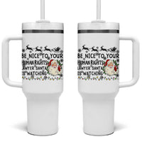 Funny Human Rights Lawyer Christmas Santa Is Watching Gift Tumbler With Handle - Wonder Print Shop