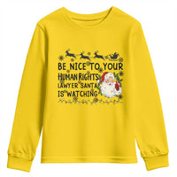 Funny Human Rights Lawyer Christmas Santa Is Watching Gift Youth Sweatshirt - Wonder Print Shop