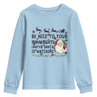 Funny Human Rights Lawyer Christmas Santa Is Watching Gift Youth Sweatshirt - Wonder Print Shop