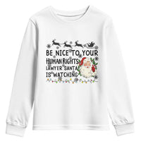 Funny Human Rights Lawyer Christmas Santa Is Watching Gift Youth Sweatshirt - Wonder Print Shop