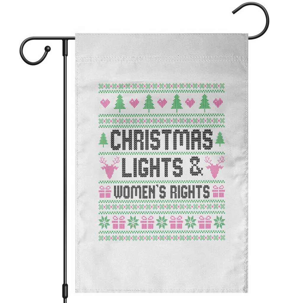 Christmas Lights And Womens Rights Garden Flag Equality Feminist Gift - Wonder Print Shop