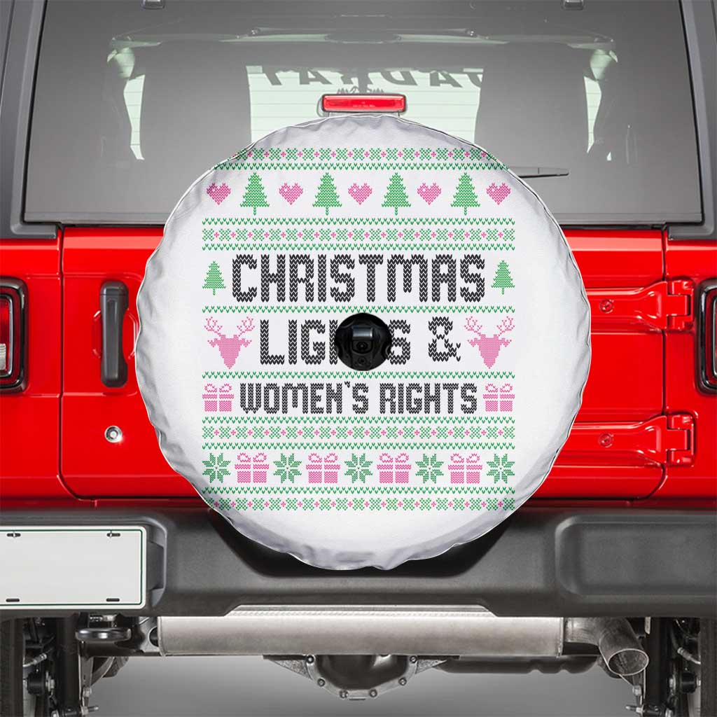 Christmas Lights And Womens Rights Spare Tire Cover Equality Feminist Gift - Wonder Print Shop
