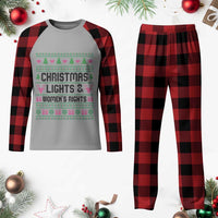 Christmas Lights And Womens Rights Plaid Pajama Set Equality Feminist Gift - Wonder Print Shop
