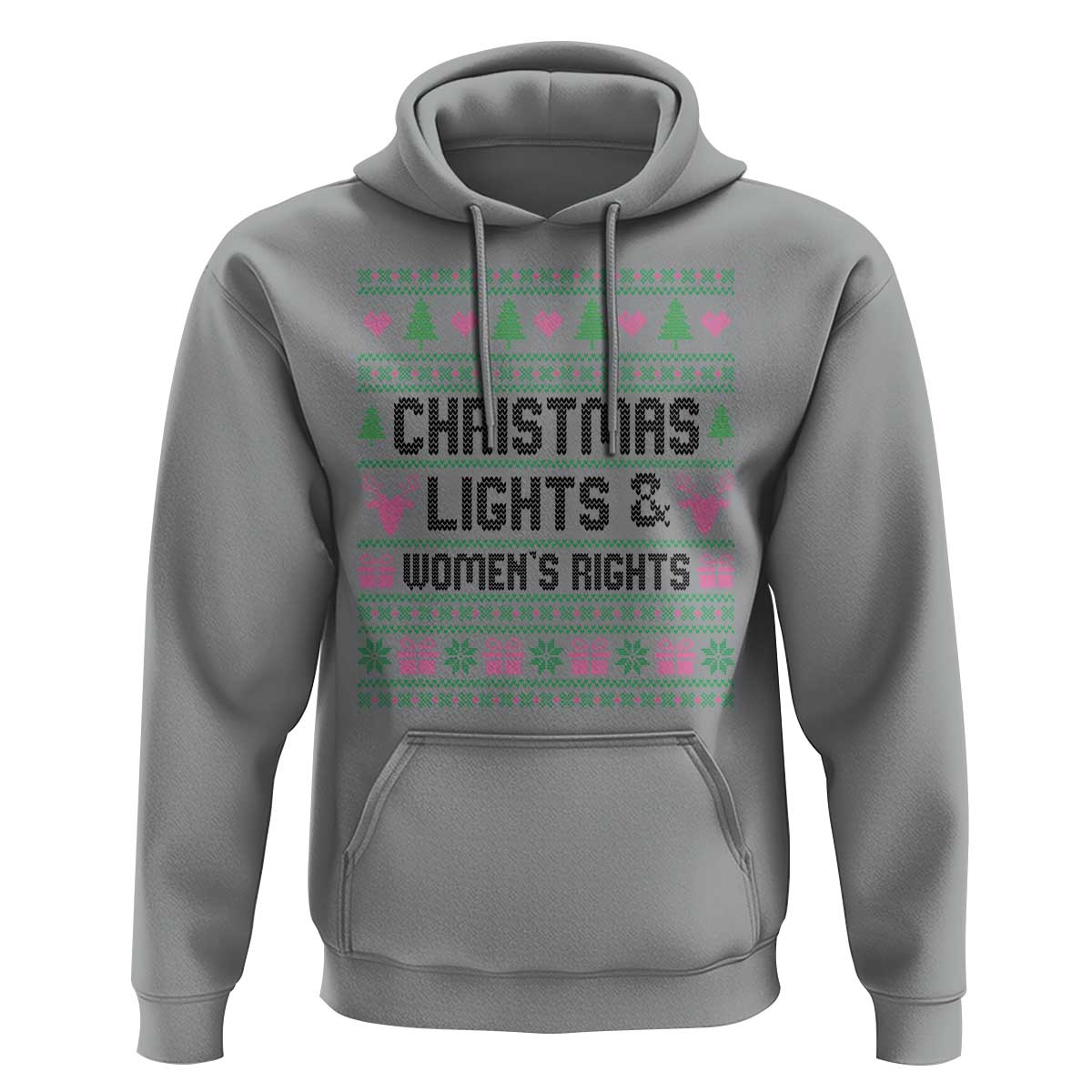 Christmas Lights And Womens Rights Hoodie Equality Feminist Gift - Wonder Print Shop