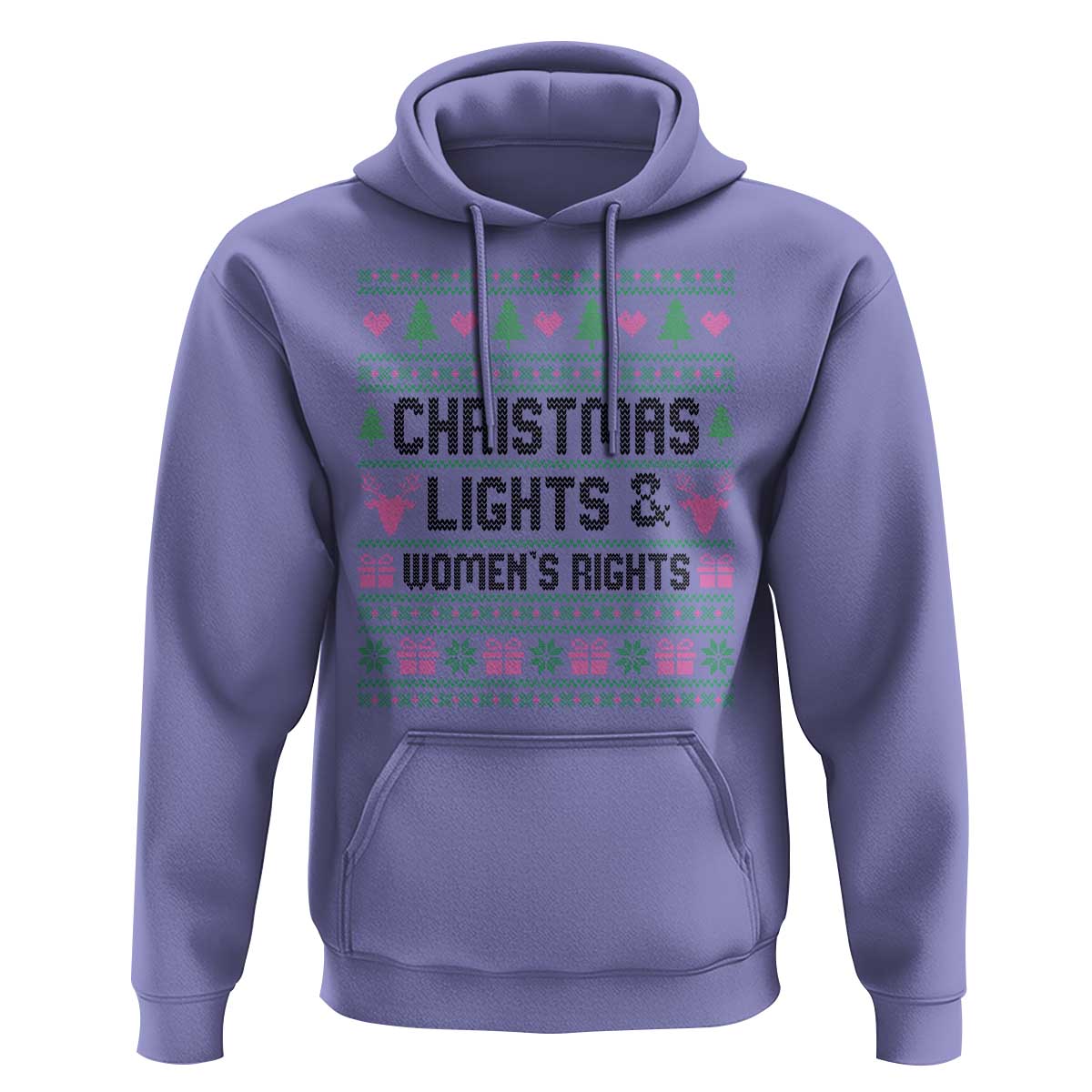 Christmas Lights And Womens Rights Hoodie Equality Feminist Gift - Wonder Print Shop