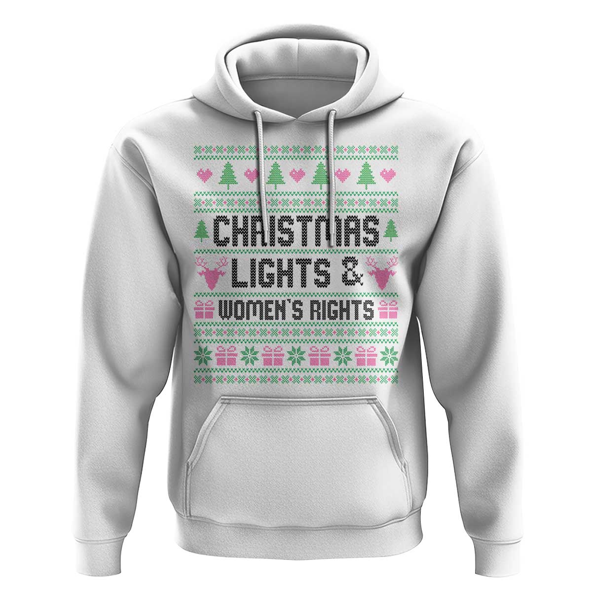 Christmas Lights And Womens Rights Hoodie Equality Feminist Gift - Wonder Print Shop