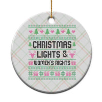 Christmas Lights And Womens Rights Ceramic Ornament Equality Feminist Gift - Wonder Print Shop