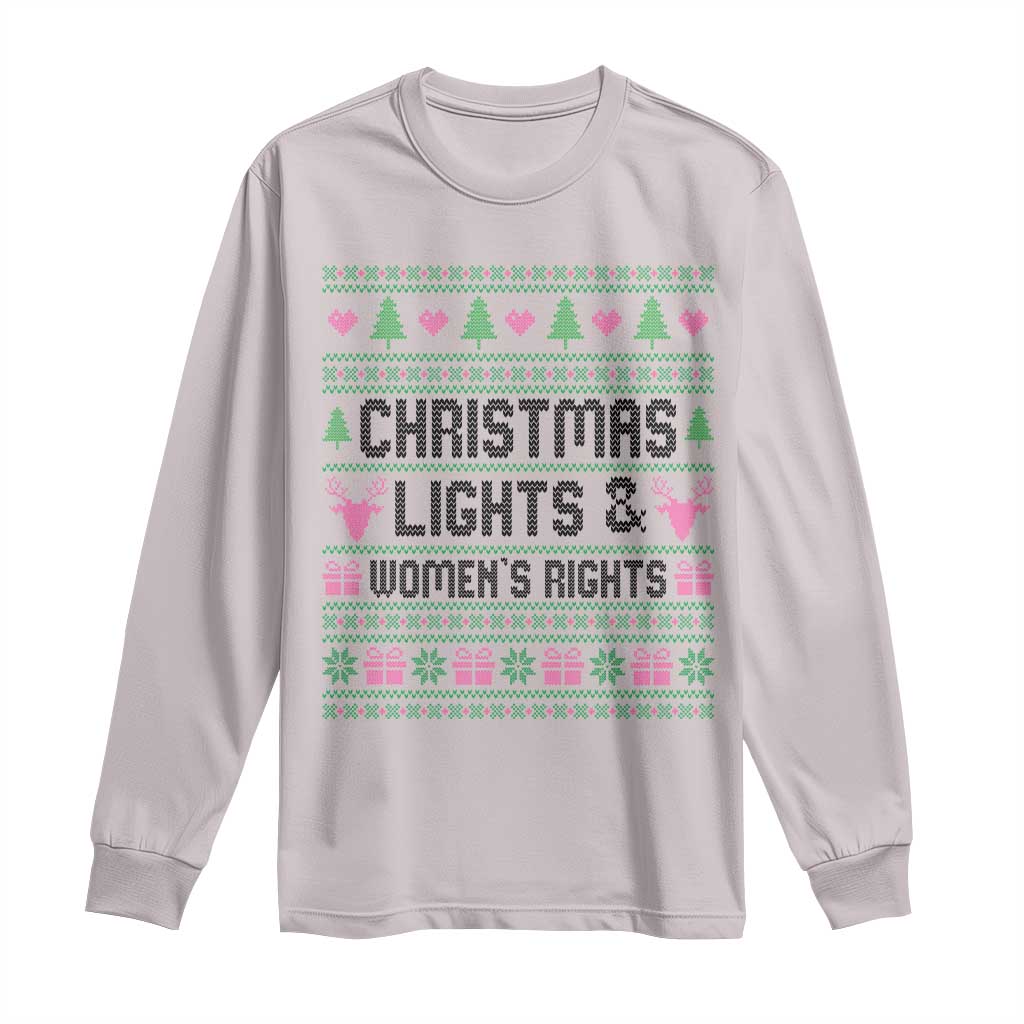 Christmas Lights And Womens Rights Long Sleeve Shirt Equality Feminist Gift - Wonder Print Shop