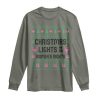 Christmas Lights And Womens Rights Long Sleeve Shirt Equality Feminist Gift - Wonder Print Shop