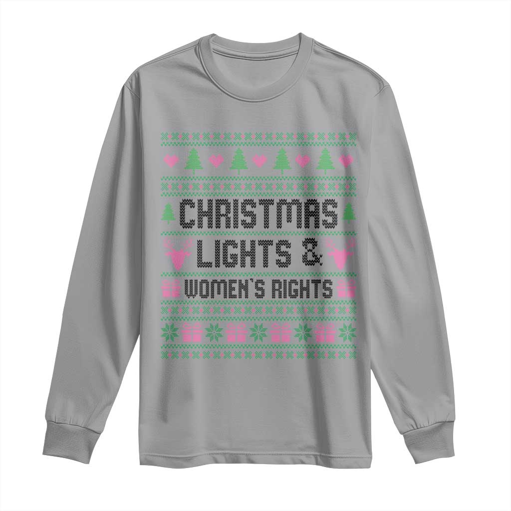 Christmas Lights And Womens Rights Long Sleeve Shirt Equality Feminist Gift - Wonder Print Shop