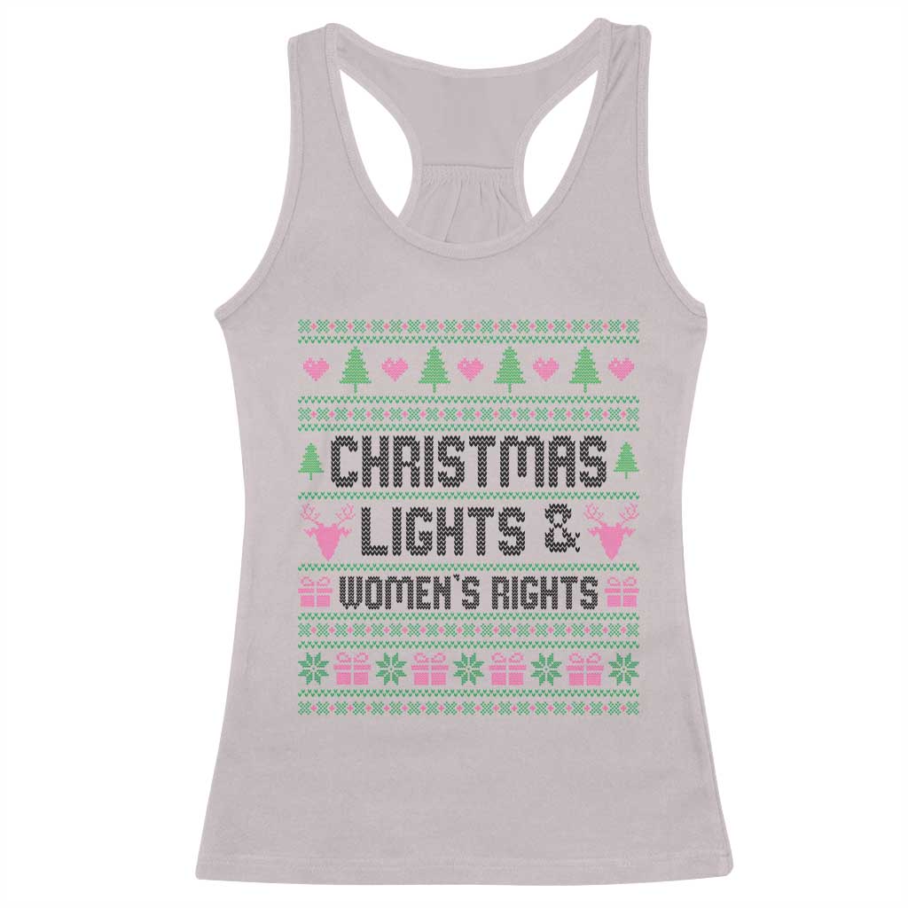 Christmas Lights And Womens Rights Racerback Tank Top Equality Feminist Gift - Wonder Print Shop