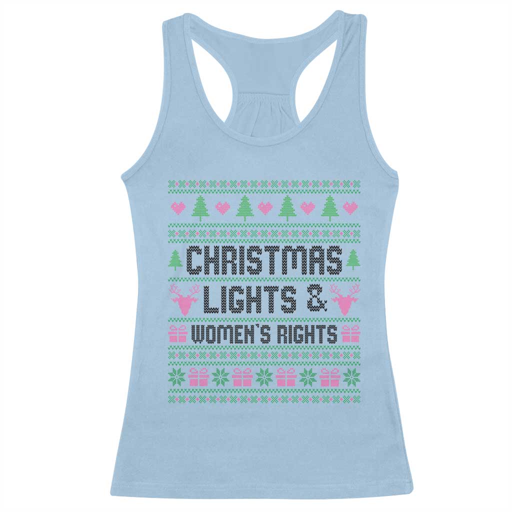 Christmas Lights And Womens Rights Racerback Tank Top Equality Feminist Gift - Wonder Print Shop