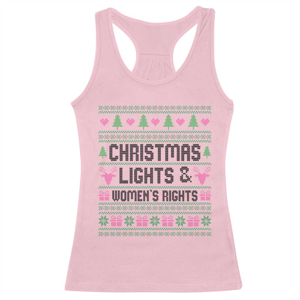 Christmas Lights And Womens Rights Racerback Tank Top Equality Feminist Gift - Wonder Print Shop