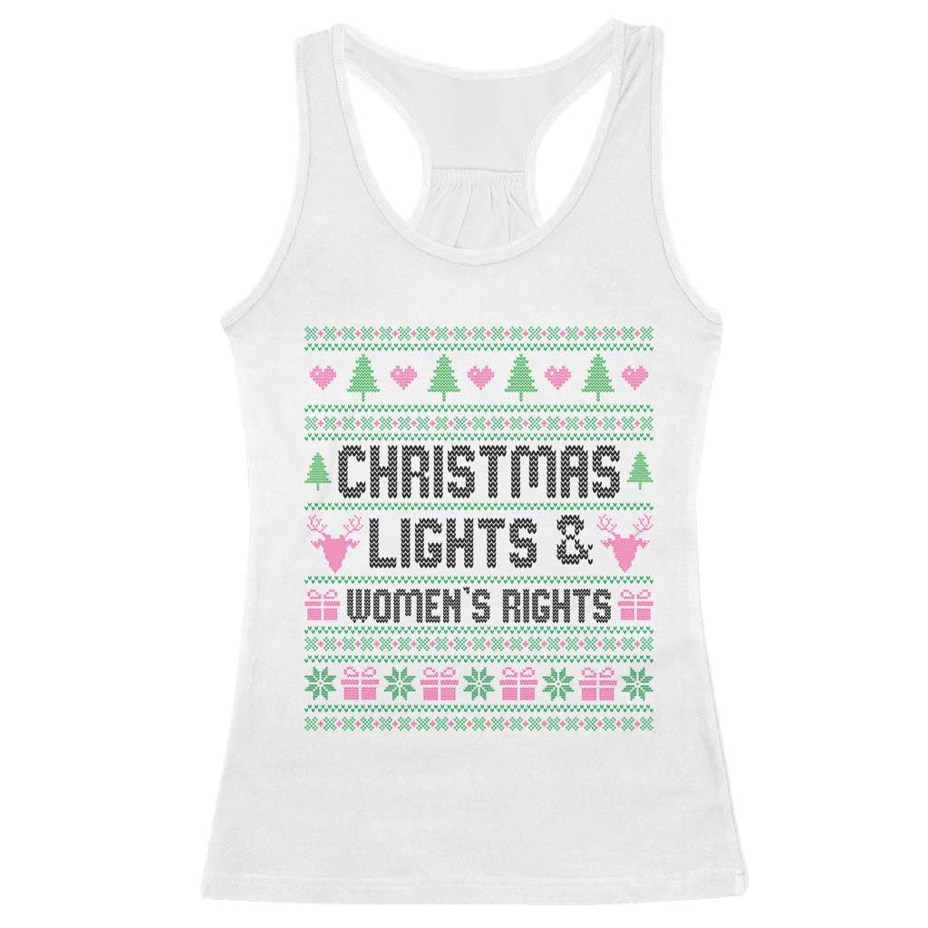 Christmas Lights And Womens Rights Racerback Tank Top Equality Feminist Gift - Wonder Print Shop