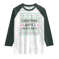 Christmas Lights And Womens Rights Raglan Shirt Equality Feminist Gift - Wonder Print Shop