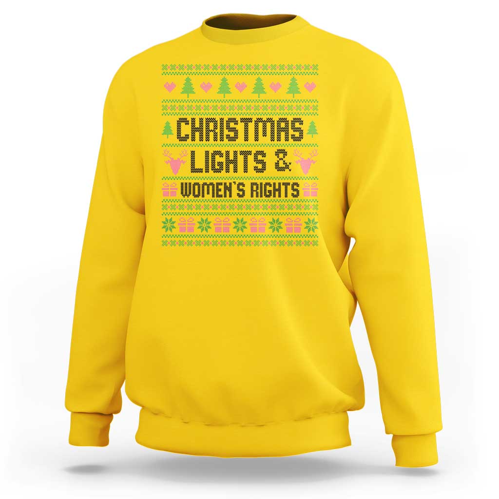 Christmas Lights And Womens Rights Sweatshirt Equality Feminist Gift - Wonder Print Shop