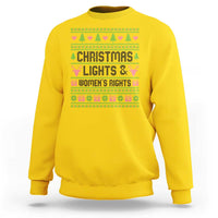 Christmas Lights And Womens Rights Sweatshirt Equality Feminist Gift - Wonder Print Shop