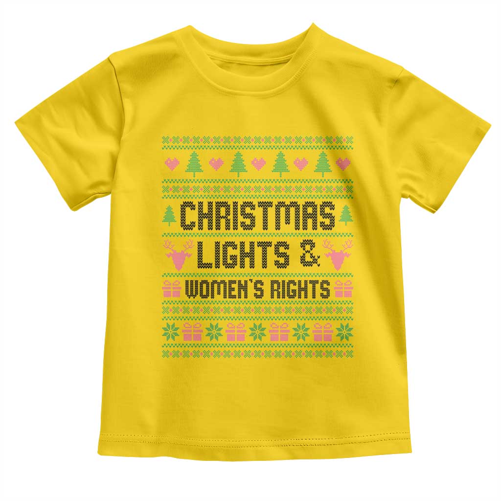 Christmas Lights And Womens Rights Toddler T Shirt Equality Feminist Gift - Wonder Print Shop