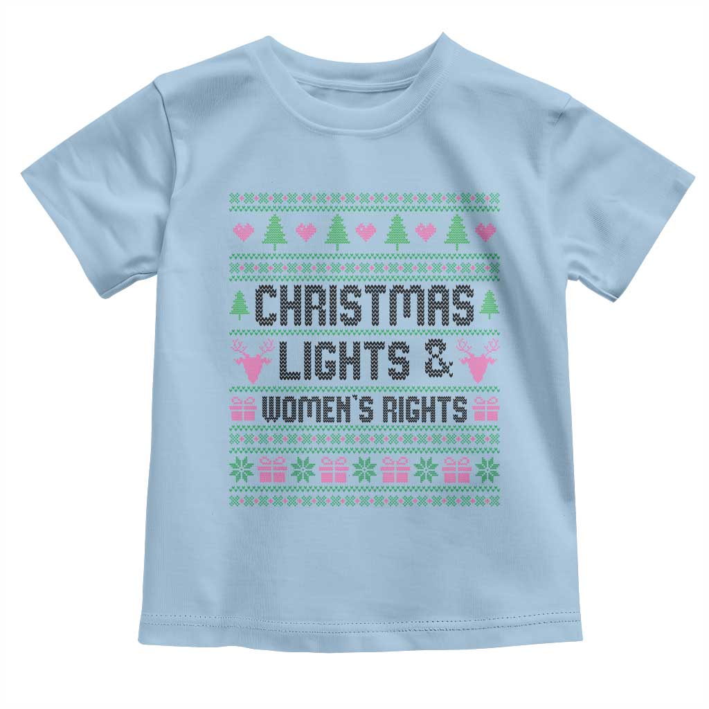 Christmas Lights And Womens Rights Toddler T Shirt Equality Feminist Gift - Wonder Print Shop
