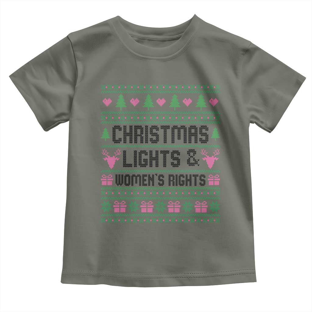Christmas Lights And Womens Rights Toddler T Shirt Equality Feminist Gift - Wonder Print Shop