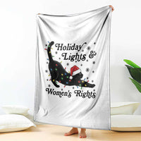 Sexy Cat Holiday Lights Womens Rights Supporter Throw Blanket Christmas Feminist Gift - Wonder Print Shop