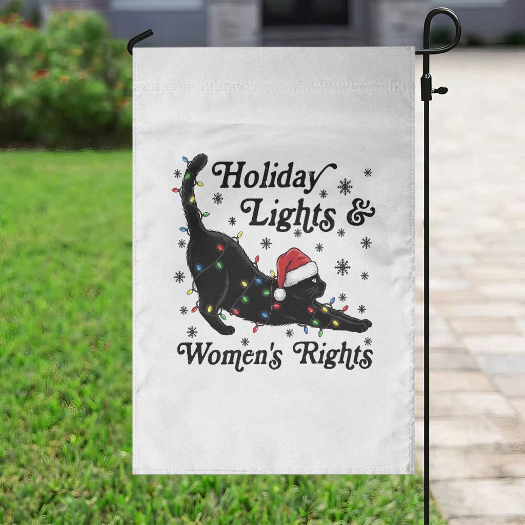 Sexy Cat Holiday Lights Womens Rights Supporter Garden Flag Christmas Feminist Gift - Wonder Print Shop