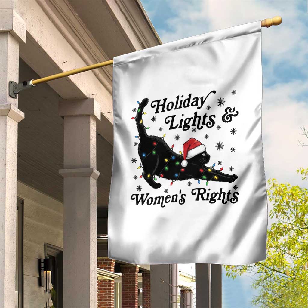 Sexy Cat Holiday Lights Womens Rights Supporter Garden Flag Christmas Feminist Gift - Wonder Print Shop