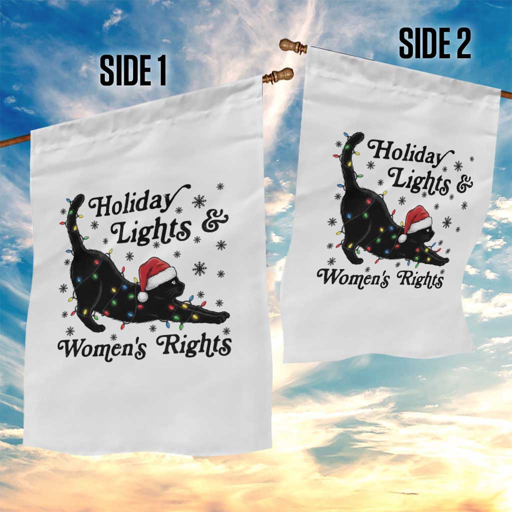 Sexy Cat Holiday Lights Womens Rights Supporter Garden Flag Christmas Feminist Gift - Wonder Print Shop