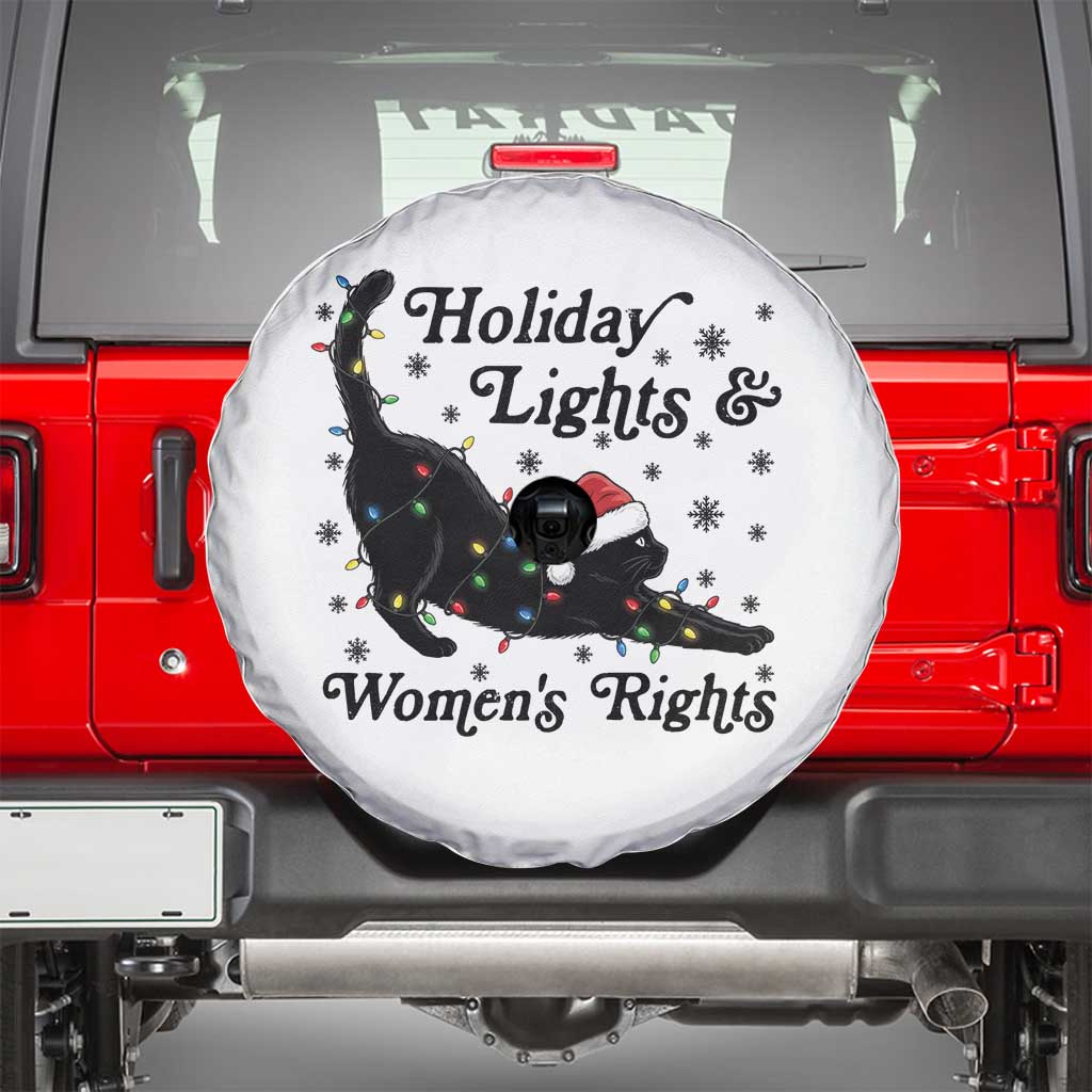 Sexy Cat Holiday Lights Womens Rights Supporter Spare Tire Cover Christmas Feminist Gift - Wonder Print Shop