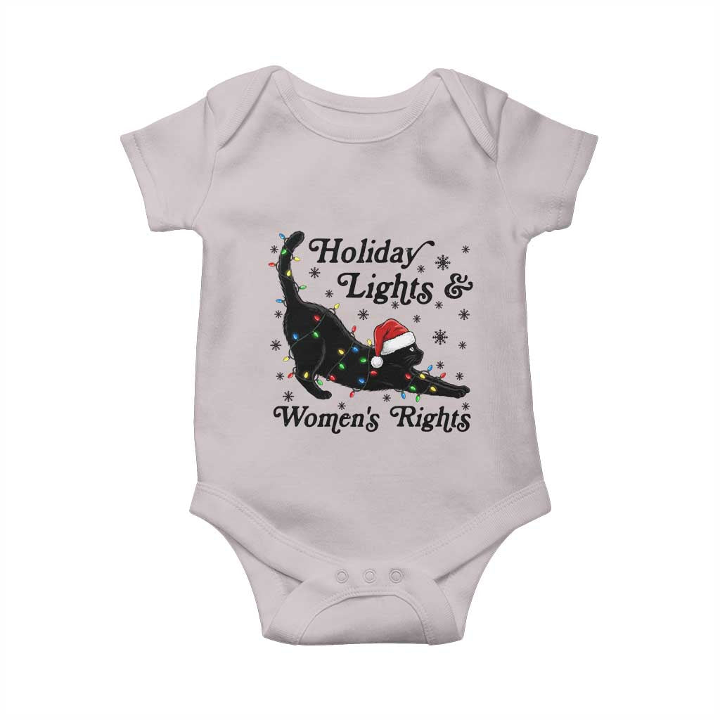 Sexy Cat Holiday Lights Womens Rights Supporter Baby Onesie Christmas Feminist Gift - Wonder Print Shop