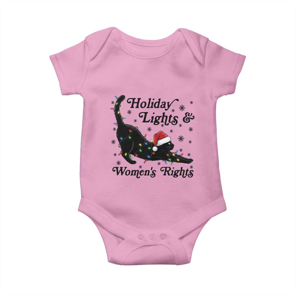 Sexy Cat Holiday Lights Womens Rights Supporter Baby Onesie Christmas Feminist Gift - Wonder Print Shop