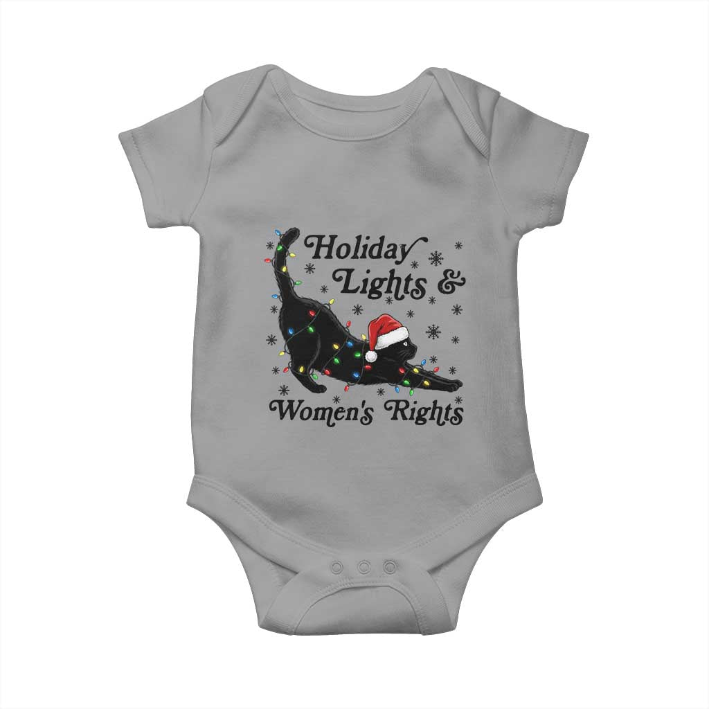 Sexy Cat Holiday Lights Womens Rights Supporter Baby Onesie Christmas Feminist Gift - Wonder Print Shop