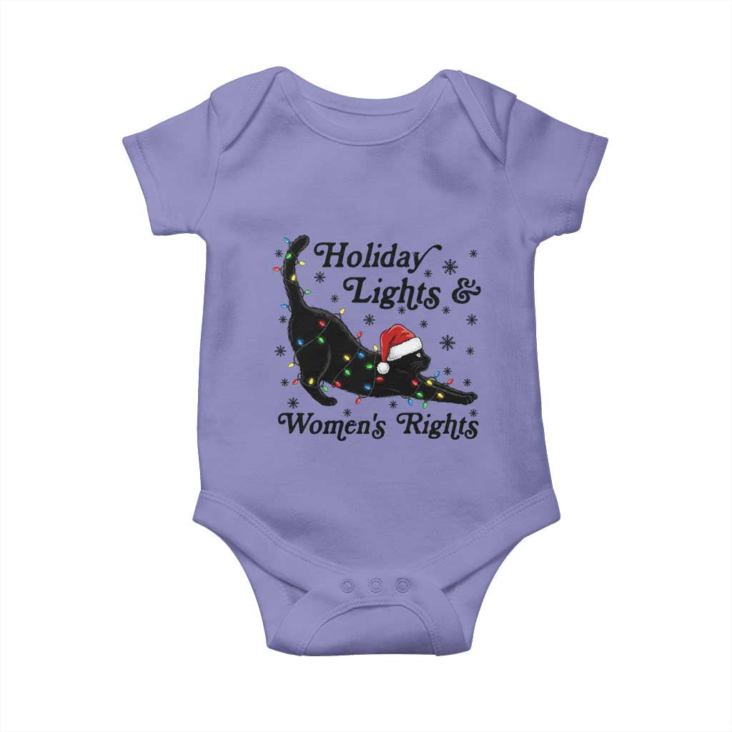 Sexy Cat Holiday Lights Womens Rights Supporter Baby Onesie Christmas Feminist Gift - Wonder Print Shop