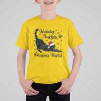 Sexy Cat Holiday Lights Womens Rights Supporter T Shirt For Kid Christmas Feminist Gift - Wonder Print Shop