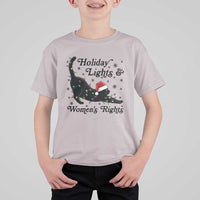 Sexy Cat Holiday Lights Womens Rights Supporter T Shirt For Kid Christmas Feminist Gift - Wonder Print Shop