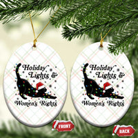 Sexy Cat Holiday Lights Womens Rights Supporter Ceramic Ornament Christmas Feminist Gift - Wonder Print Shop