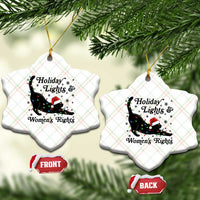 Sexy Cat Holiday Lights Womens Rights Supporter Ceramic Ornament Christmas Feminist Gift - Wonder Print Shop