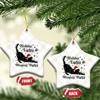 Sexy Cat Holiday Lights Womens Rights Supporter Ceramic Ornament Christmas Feminist Gift - Wonder Print Shop