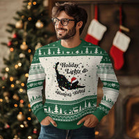 Sexy Cat Holiday Lights Womens Rights Supporter Ugly Christmas Sweater Xmas Feminist Gift - Wonder Print Shop