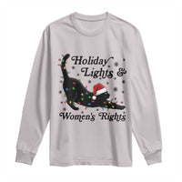 Sexy Cat Holiday Lights Womens Rights Supporter Long Sleeve Shirt Christmas Feminist Gift - Wonder Print Shop