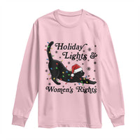 Sexy Cat Holiday Lights Womens Rights Supporter Long Sleeve Shirt Christmas Feminist Gift - Wonder Print Shop