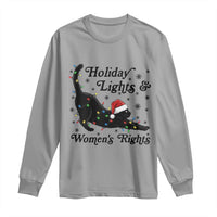 Sexy Cat Holiday Lights Womens Rights Supporter Long Sleeve Shirt Christmas Feminist Gift - Wonder Print Shop