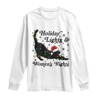 Sexy Cat Holiday Lights Womens Rights Supporter Long Sleeve Shirt Christmas Feminist Gift - Wonder Print Shop
