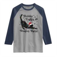 Sexy Cat Holiday Lights Womens Rights Supporter Raglan Shirt Christmas Feminist Gift - Wonder Print Shop