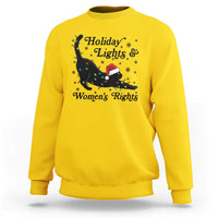 Sexy Cat Holiday Lights Womens Rights Supporter Sweatshirt Christmas Feminist Gift - Wonder Print Shop