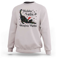 Sexy Cat Holiday Lights Womens Rights Supporter Sweatshirt Christmas Feminist Gift - Wonder Print Shop
