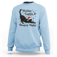 Sexy Cat Holiday Lights Womens Rights Supporter Sweatshirt Christmas Feminist Gift - Wonder Print Shop
