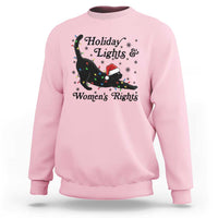 Sexy Cat Holiday Lights Womens Rights Supporter Sweatshirt Christmas Feminist Gift - Wonder Print Shop