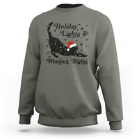 Sexy Cat Holiday Lights Womens Rights Supporter Sweatshirt Christmas Feminist Gift - Wonder Print Shop
